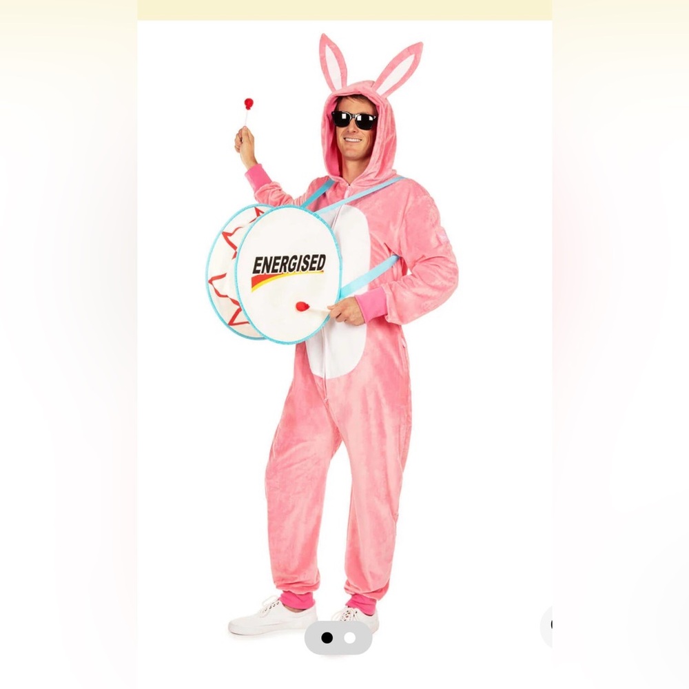 Tipsy Elves Pink Bunny Drum Costume with Hood and Ears